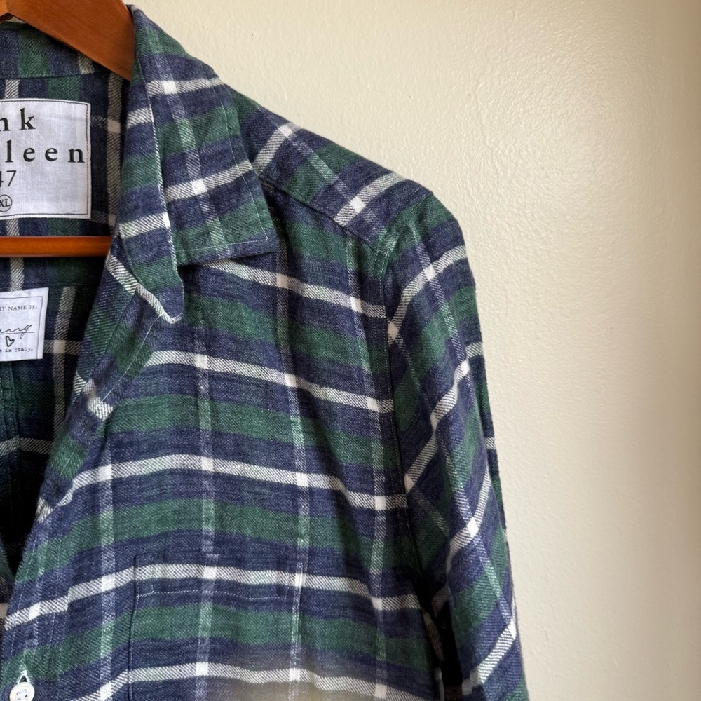Frank & Eileen Barry Plaid Button Down 100% Cotton Shirt Size XL - Picture 3 of 5
